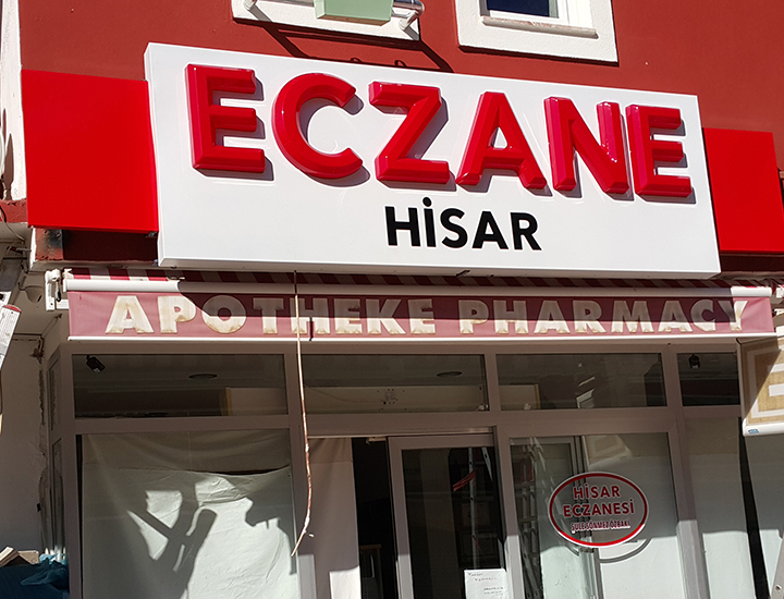 Beşiktaş Eczane Tabelası, E Pano İmalatı, 